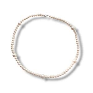 IPS International Pearl Necklace- Sterling Silver 925 Stamped Clasp 18" Beaded